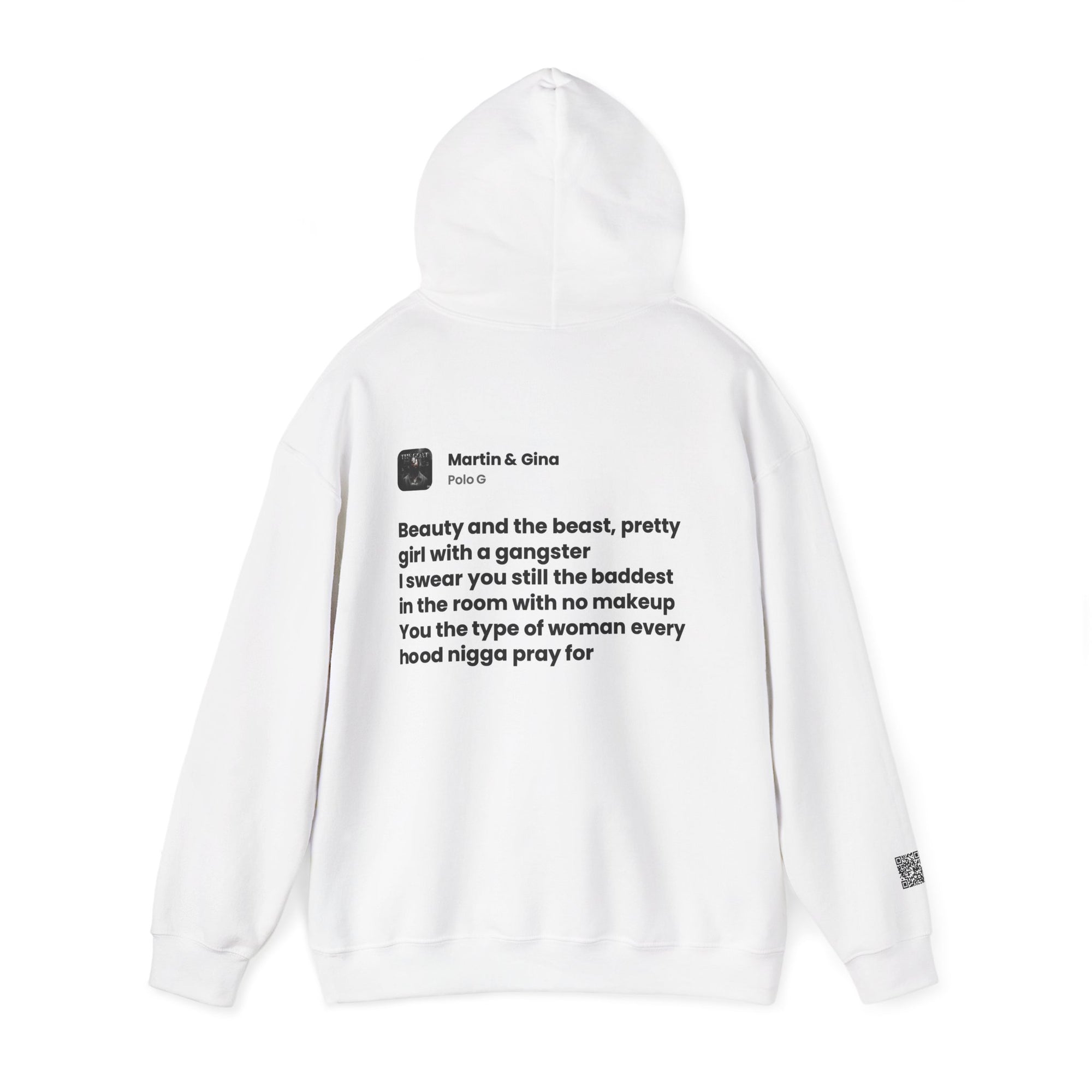 Lyrics Hoodie White QR