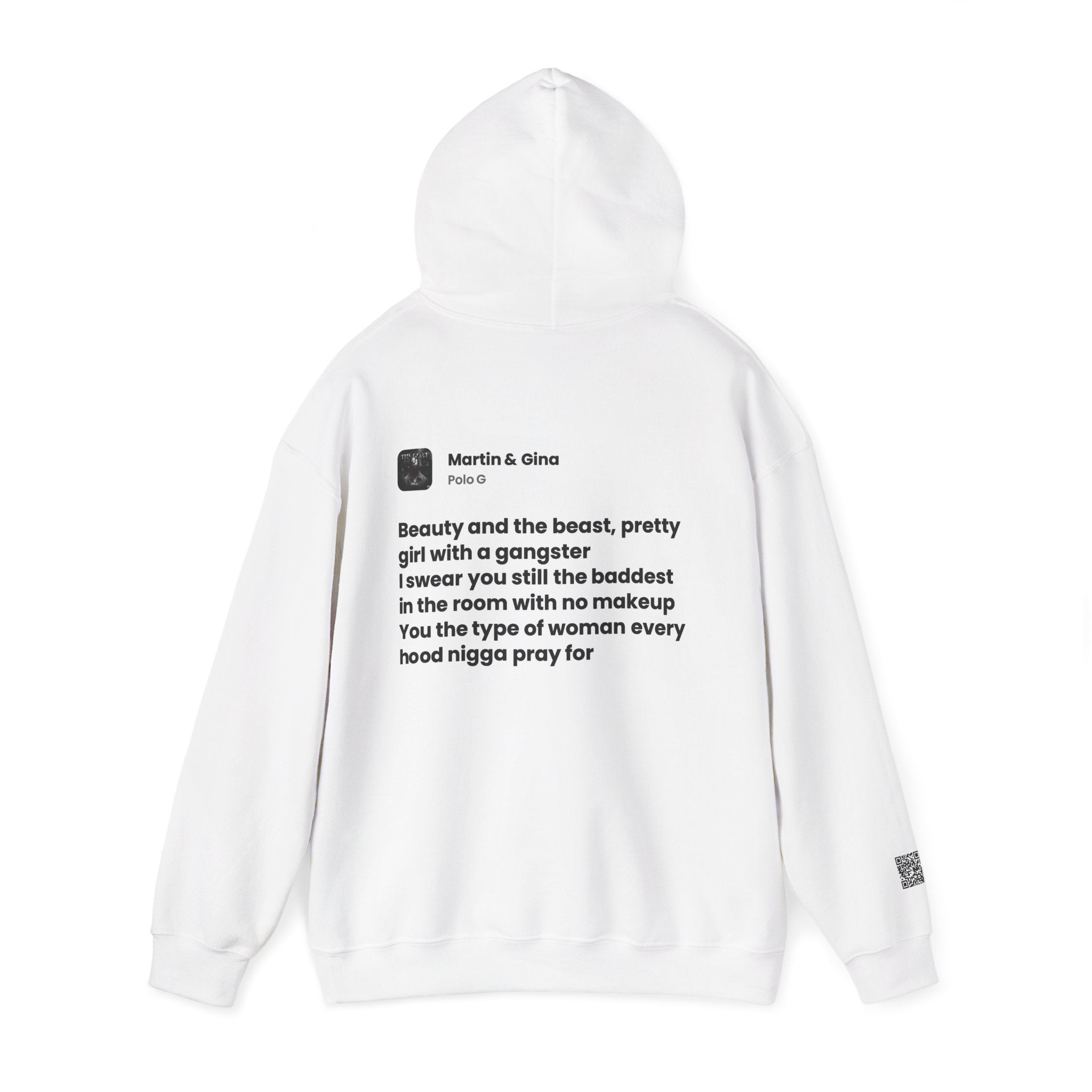 Lyrics Hoodie White QR