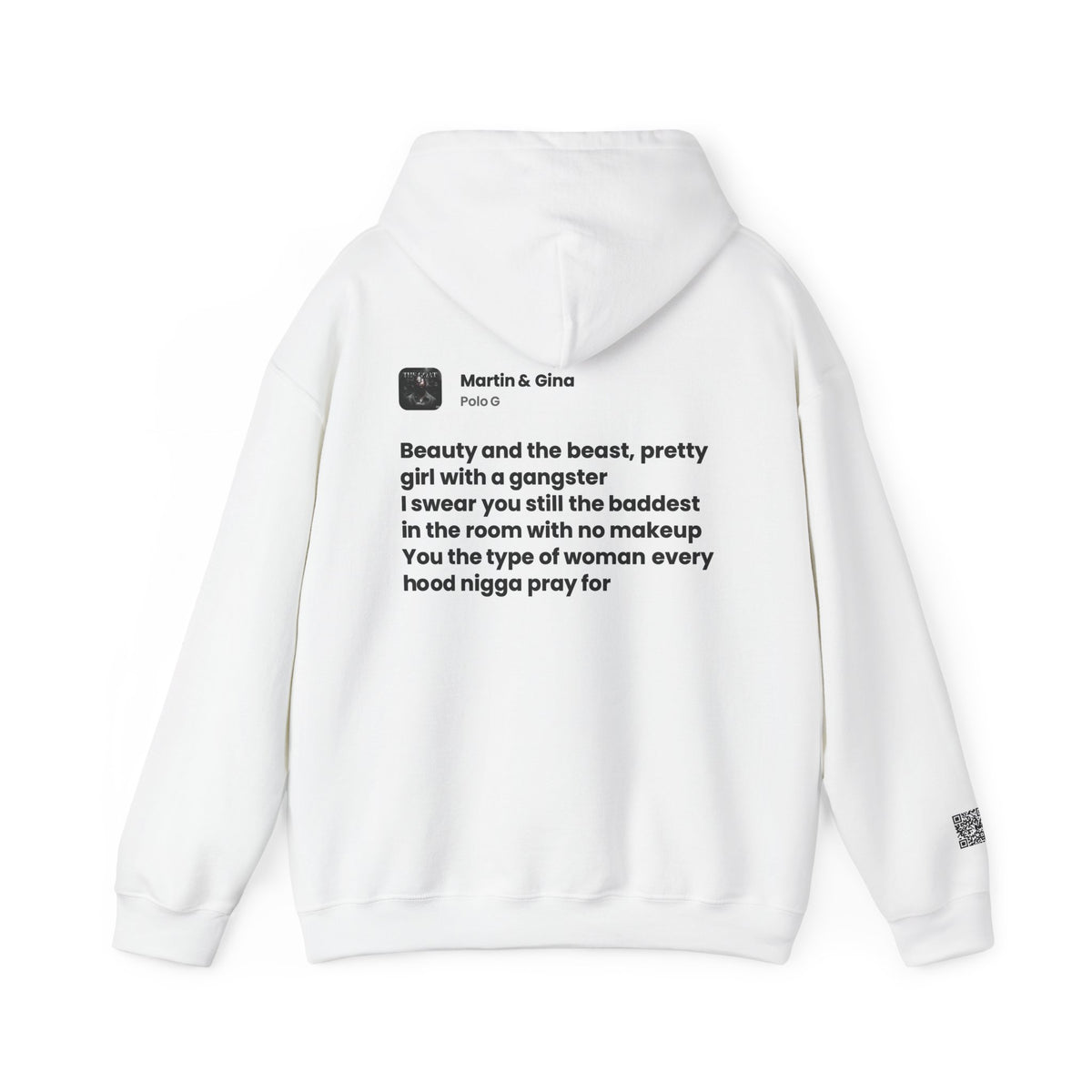 Lyrics Hoodie White QR