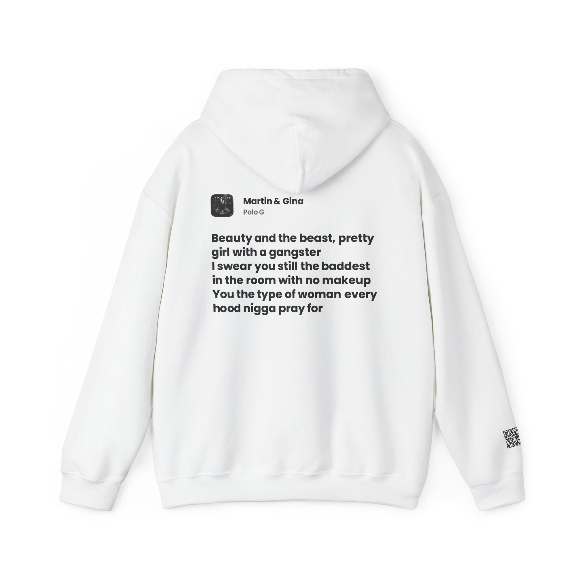 Lyrics Hoodie White QR