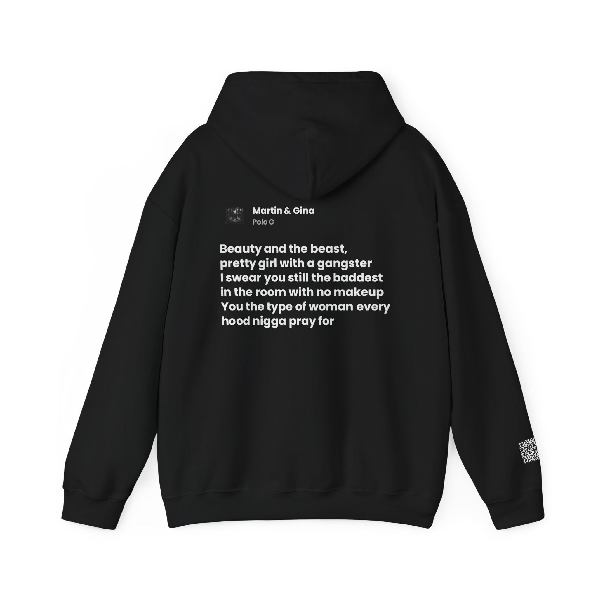 Lyrics Hoodie Black QR