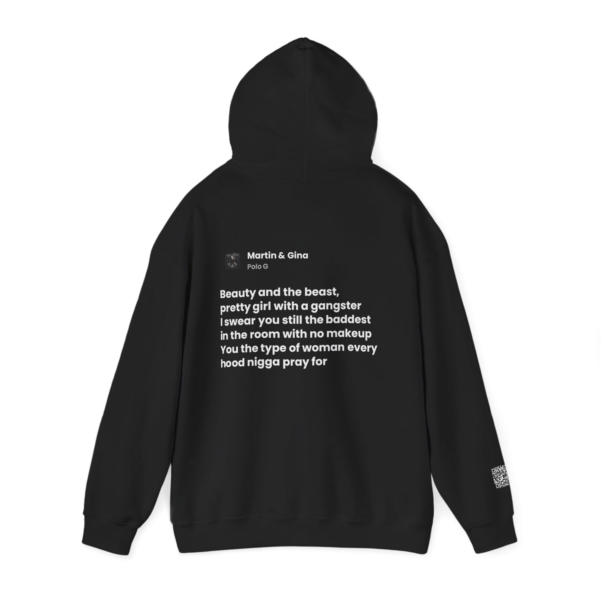 Lyrics Hoodie Black QR